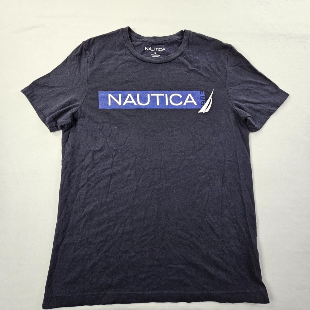 Nautica Blue Short Sleeve Cotton T-Shirt Men's M